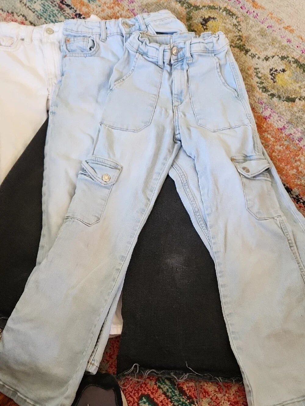 6 PAIRS Of GIRL Zara Blue (3), Black & Grey Kids Denim Jeans